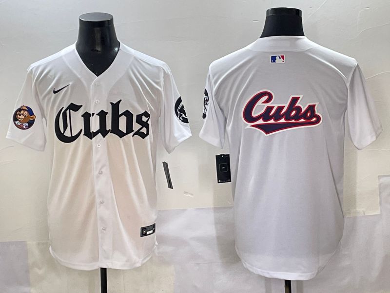 Men 2025 Chicago Cubs Blank White Five generations Joint Name Nike MLB Jersey style 9
